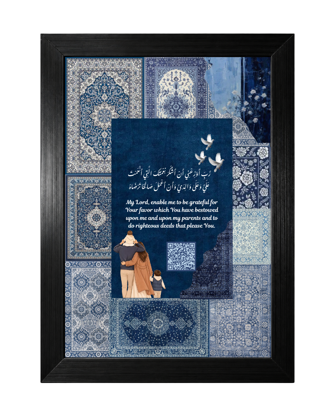 Customized Persian Rug Parent Frame with Scannable QR Code | PrintxAura
